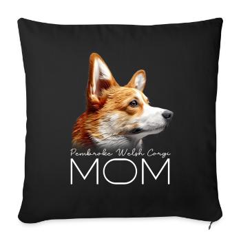 Pembroke Welsh Corgi Mom - Sofa pillowcase 17,3'' x 17,3'' (45 x 45 cm) - black - Front