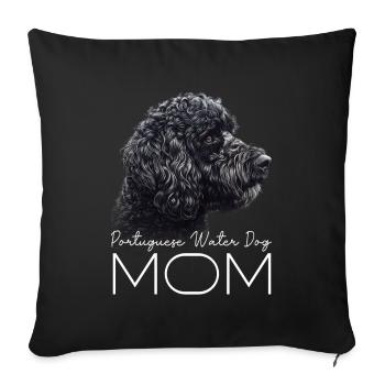 Portuguese Water Dog Mama - Sofa pillowcase 17,3'' x 17,3'' (45 x 45 cm) - black - Front