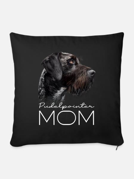 Pudelpointer Mama - Sofakissenbezug 45 x 45 cm - Schwarz