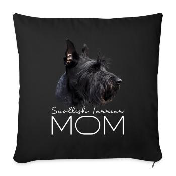 Scottish Terrier Mom - Sofa pillowcase 17,3'' x 17,3'' (45 x 45 cm) - black - Front