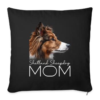 Shetland Sheepdog Mama - Sofa pillowcase 17,3'' x 17,3'' (45 x 45 cm) - black - Front