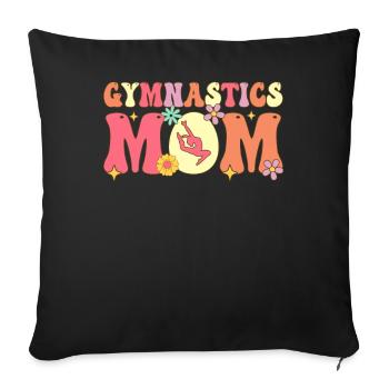 Gymnastics Mom Groovy Gymnast Acrobat - Sofa pillowcase 17,3'' x 17,3'' (45 x 45 cm) - black - Front