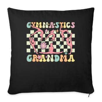 Gymnastics Granny Groovy Gymnast Acrobat - Sofa pillowcase 17,3'' x 17,3'' (45 x 45 cm) - black - Front