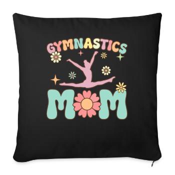 Gymnastics Mom Groovy Gymnast Acrobat - Sofa pillowcase 17,3'' x 17,3'' (45 x 45 cm) - black - Front