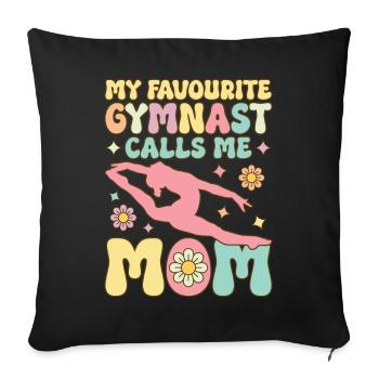 My favorite gymnast calls me Mama Groovy Gymnas - Sofa pillowcase 17,3'' x 17,3'' (45 x 45 cm) - black - Front