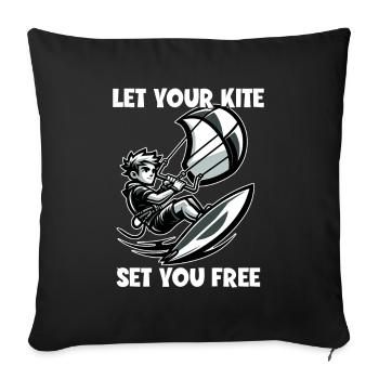 Kitesurf Laissez votre cerf-volant vous définir gratuitement Kitesurfer - Housse de coussin décorative 45 x 45 cm - noir - Devant