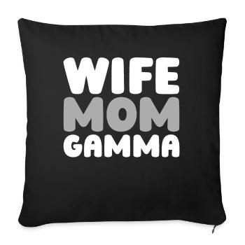 Sorority Soroitas Gamma Mama - Sofa pillowcase 17,3'' x 17,3'' (45 x 45 cm) - black - Front
