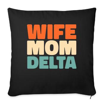 Soroitas Delta Mama Sorority - Sofa pillowcase 17,3'' x 17,3'' (45 x 45 cm) - black - Front