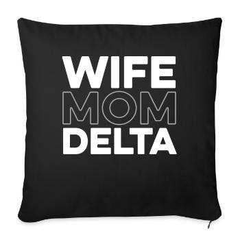 Soroitas Delta Mama Sorority - Sofa pillowcase 17,3'' x 17,3'' (45 x 45 cm) - black - Front