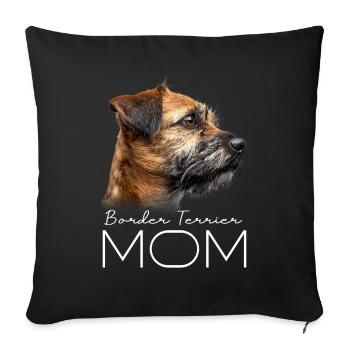 Border Terrier Mom - Sofa pillowcase 17,3'' x 17,3'' (45 x 45 cm) - black - Front