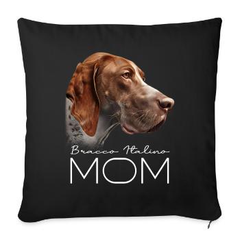 Bracco Italiano Mama - Housse de coussin décorative 45 x 45 cm - noir - Devant