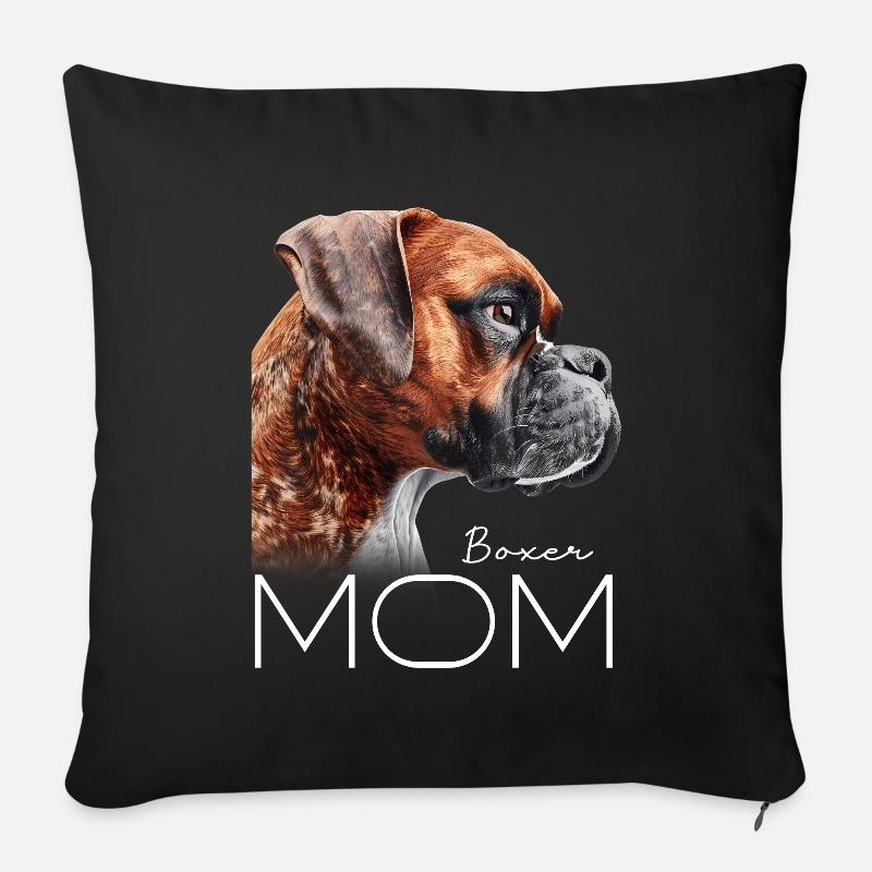 Boxer Mama - Sofakissenbezug 45 x 45 cm - Schwarz