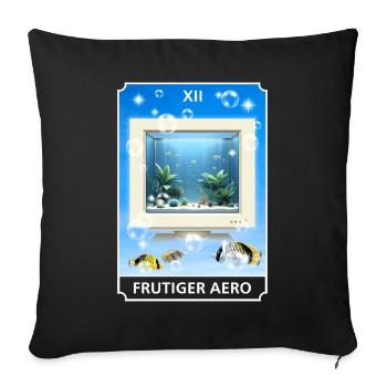Frutiger Aero Aesthetic Tech Computer Aquarium - Sofakissenbezug 45 x 45 cm - Schwarz - Vorne