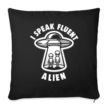 SciFi and Extraterrestrial Aliens and UFO Fan - Sofa pillowcase 17,3'' x 17,3'' (45 x 45 cm) - black - Front