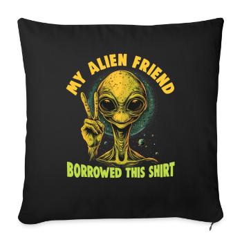 SciFi and Extraterrestrial Aliens and UFO Fan - Sofa pillowcase 17,3'' x 17,3'' (45 x 45 cm) - black - Front