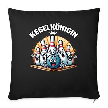Bowling Queen Bowling Club Design for Bowling - Sofa pillowcase 17,3'' x 17,3'' (45 x 45 cm) - black - Front