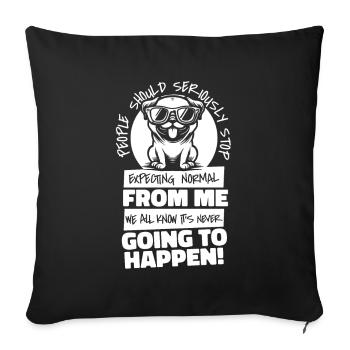 Pug Dog - Sofa pillowcase 17,3'' x 17,3'' (45 x 45 cm) - black - Front