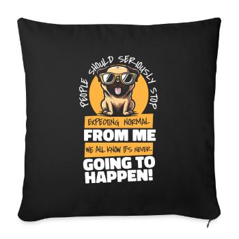 Pug Dog - Sofa pillowcase 17,3'' x 17,3'' (45 x 45 cm) - black - Front
