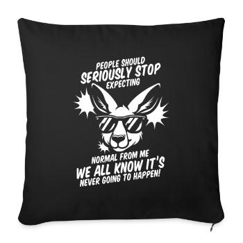 Kangaroo - Sofa pillowcase 17,3'' x 17,3'' (45 x 45 cm) - black - Front