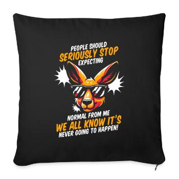 Kangaroo - Sofa pillowcase 17,3'' x 17,3'' (45 x 45 cm) - black - Front