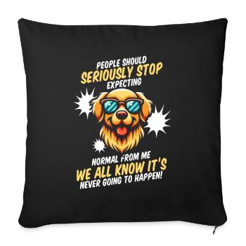 Golden Retriever - Sofa pillowcase 17,3'' x 17,3'' (45 x 45 cm) - black - Front