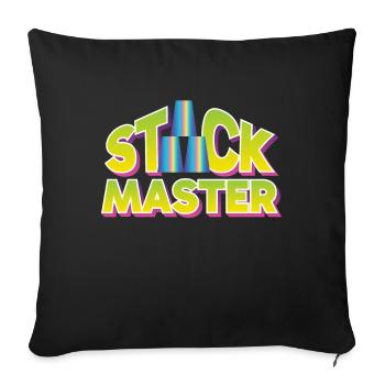 Empilage de gobelets Stack Master - Housse de coussin décorative 45 x 45 cm - noir - Devant
