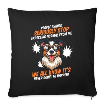 Border Collie - Housse de coussin décorative 45 x 45 cm - noir - Devant
