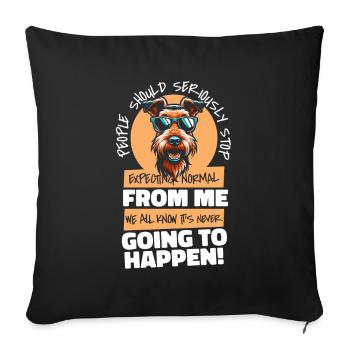 Airedale Terrier - Sofa pillowcase 17,3'' x 17,3'' (45 x 45 cm) - black - Front