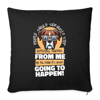 Boxer Chien Boxer Allemand - Housse de coussin décorative 45 x 45 cm - noir - Devant