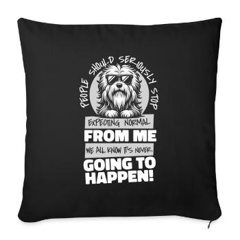 Old English Shepherd Bobtail - Sofa pillowcase 17,3'' x 17,3'' (45 x 45 cm) - black - Front