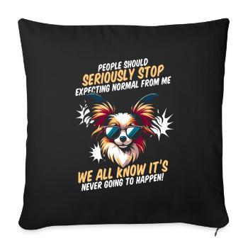 Papillon - Sofakissenbezug 45 x 45 cm - Schwarz - Vorne