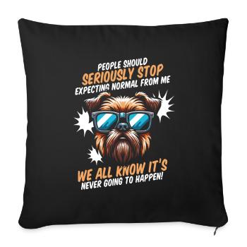 Brussels Griffon - Sofa pillowcase 17,3'' x 17,3'' (45 x 45 cm) - black - Front