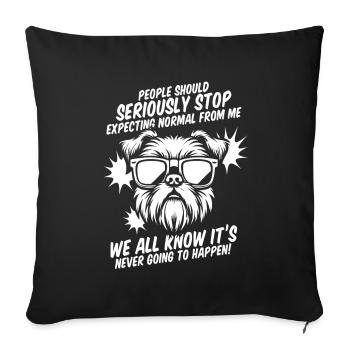 Brussels Griffon - Sofa pillowcase 17,3'' x 17,3'' (45 x 45 cm) - black - Front