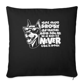 Doberman - Housse de coussin décorative 45 x 45 cm - noir - Devant