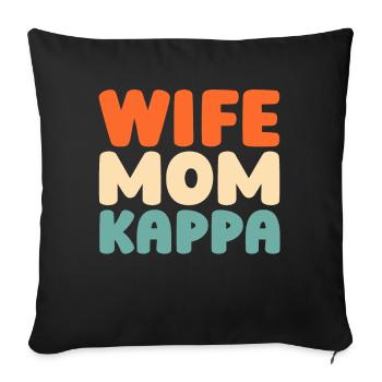 Sorority Soroitas Kappa Mama - Sofa pillowcase 17,3'' x 17,3'' (45 x 45 cm) - black - Front