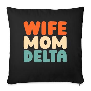 Sorority Soroitas Delta Mama - Sofa pillowcase 17,3'' x 17,3'' (45 x 45 cm) - black - Front