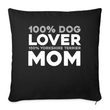 Yorkshire Terrier - Sofa pillowcase 17,3'' x 17,3'' (45 x 45 cm) - black - Front