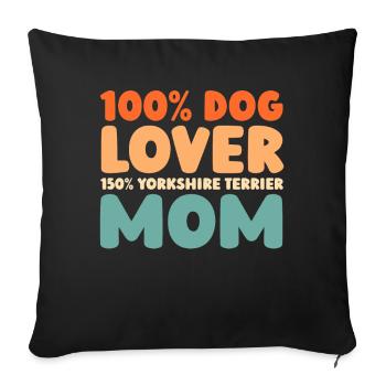 Yorkshire Terrier - Housse de coussin décorative 45 x 45 cm - noir - Devant