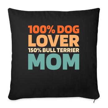 Bull Terrier - Sofa pillowcase 17,3'' x 17,3'' (45 x 45 cm) - black - Front