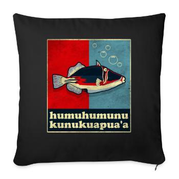 Humuhumunukunukuapua’a Pousseur de récif hawaïen - Housse de coussin décorative 45 x 45 cm - noir - Devant