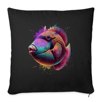 Humuhumunukunukuapua'a Hawaiianischer Riff-Drücker - Sofakissenbezug 45 x 45 cm - Schwarz - Vorne