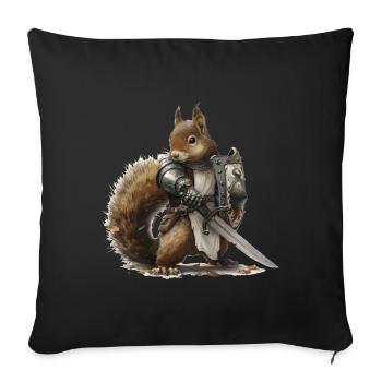Squirrel Knight Middle Ages - Sofa pillowcase 17,3'' x 17,3'' (45 x 45 cm) - black - Front