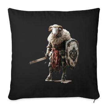 Sheep Knight Middle Ages - Sofa pillowcase 17,3'' x 17,3'' (45 x 45 cm) - black - Front