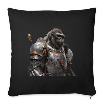 Gorilla Knight Médiéval - Housse de coussin décorative 45 x 45 cm - noir - Devant