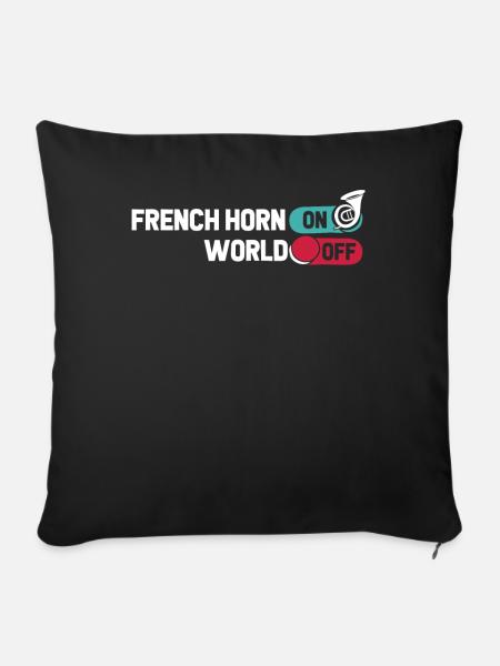 Hornist French Horn French Horn On World Off - Sofakissenbezug 45 x 45 cm - Schwarz