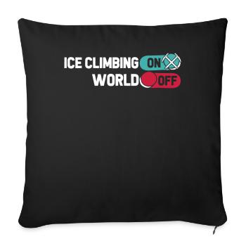 Eisklettern Ice Climbing On World Off - Sofakissenbezug 45 x 45 cm - Schwarz - Vorne