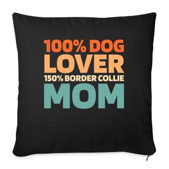 Border Collie - Housse de coussin décorative 45 x 45 cm - noir - Devant