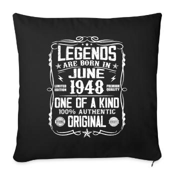 Vintage 1948 June 1948 Retro June Cool Gift 1948 - Sofa pillowcase 17,3'' x 17,3'' (45 x 45 cm) - black - Front