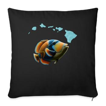 Humuhumunukunukuapua'a Hawaiianischer Riff-Drücker - Sofakissenbezug 45 x 45 cm - Schwarz - Vorne