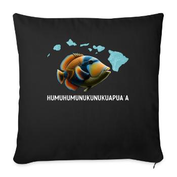 Humuhumunukunukuapua’a Pousseur de récif hawaïen - Housse de coussin décorative 45 x 45 cm - noir - Devant